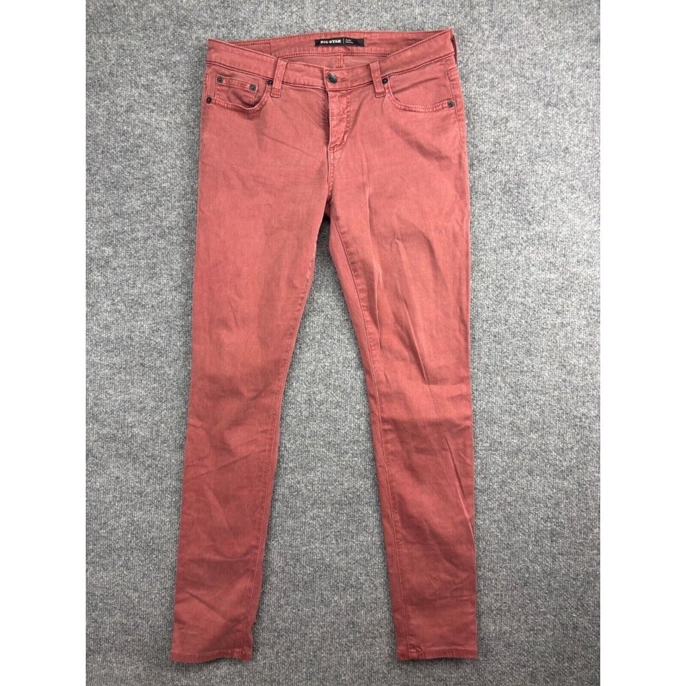 Big Star Alex Skinny Jeans Women's 28R Pink Red Denim Stretch Mid Rise 5 Pocket